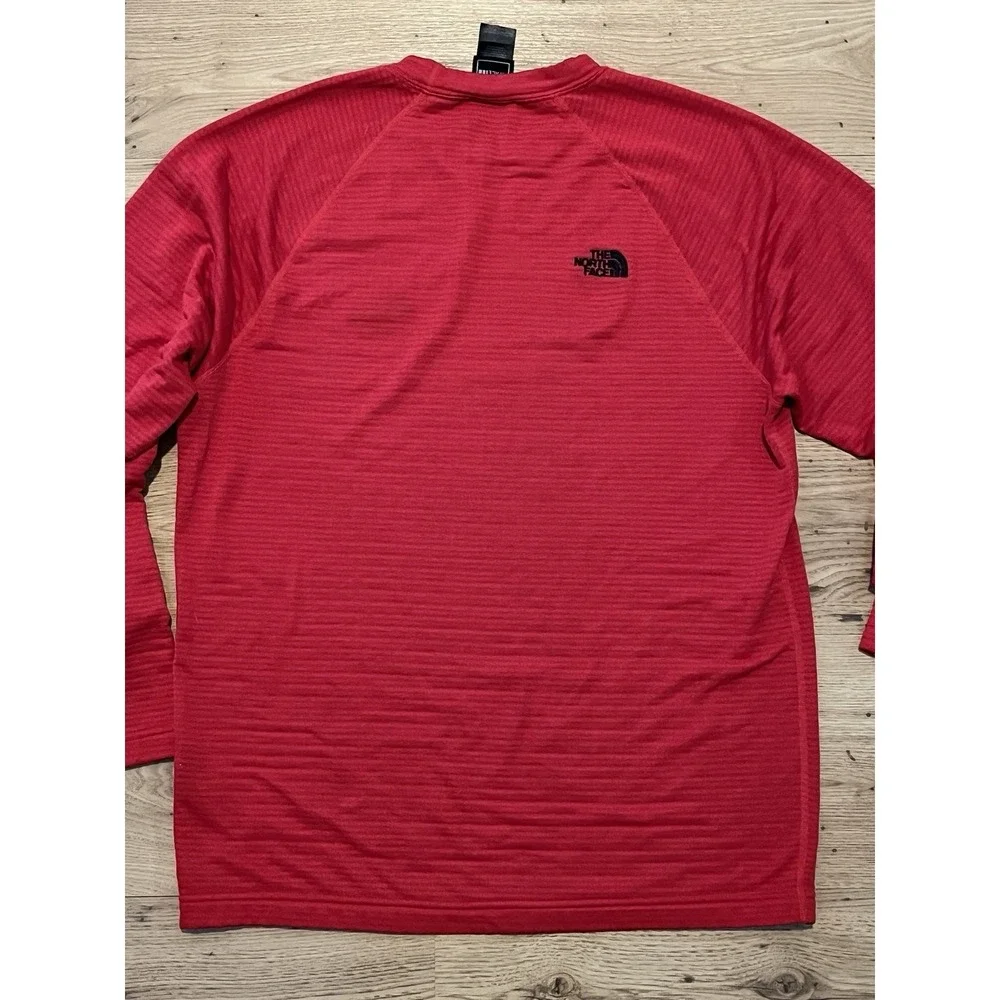 The North Face Mens‎ FlashDry Long Sleeve Running Hike Shirt Mens M Red Outdoor